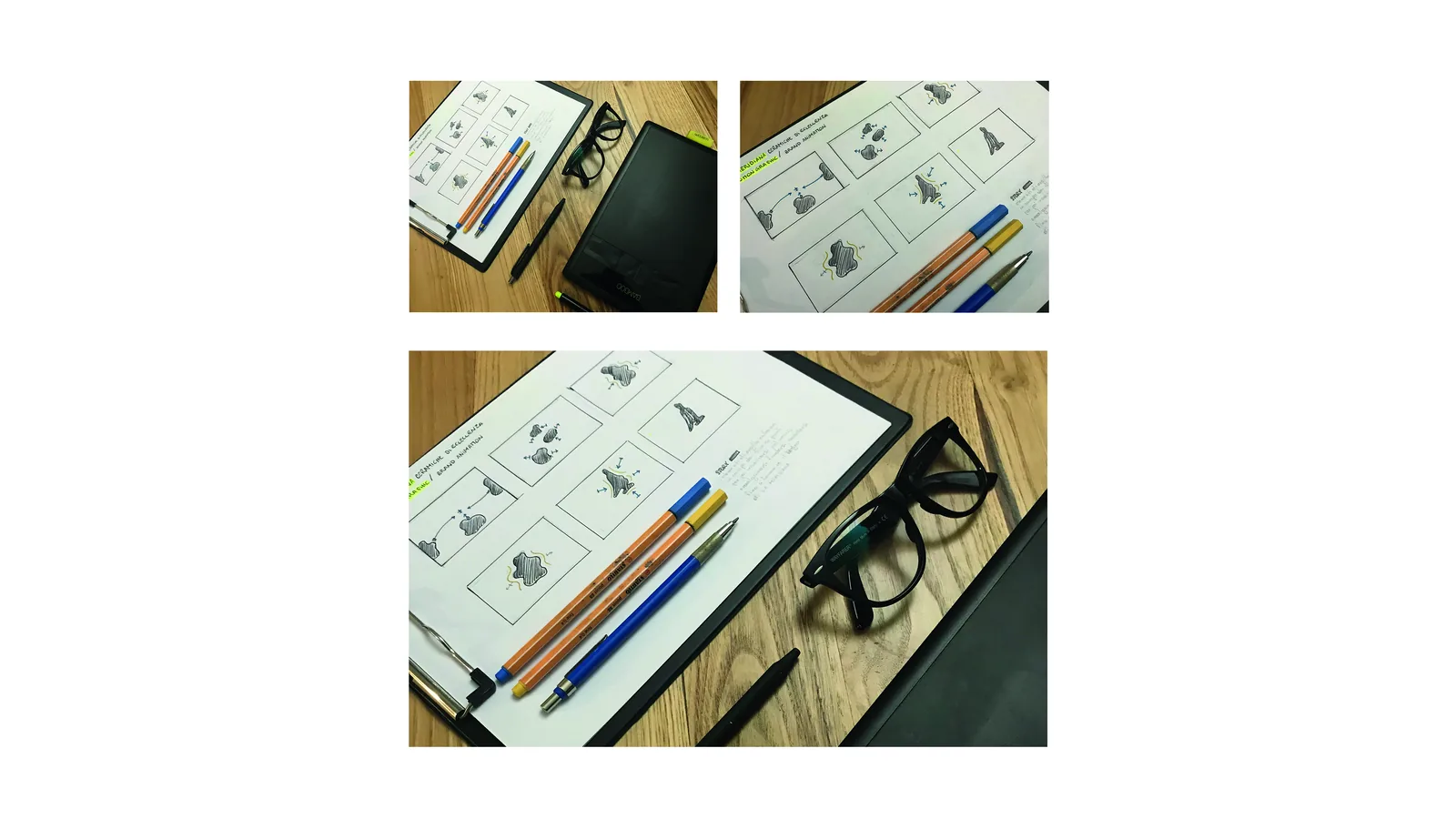Lo storyboard dell’animazione