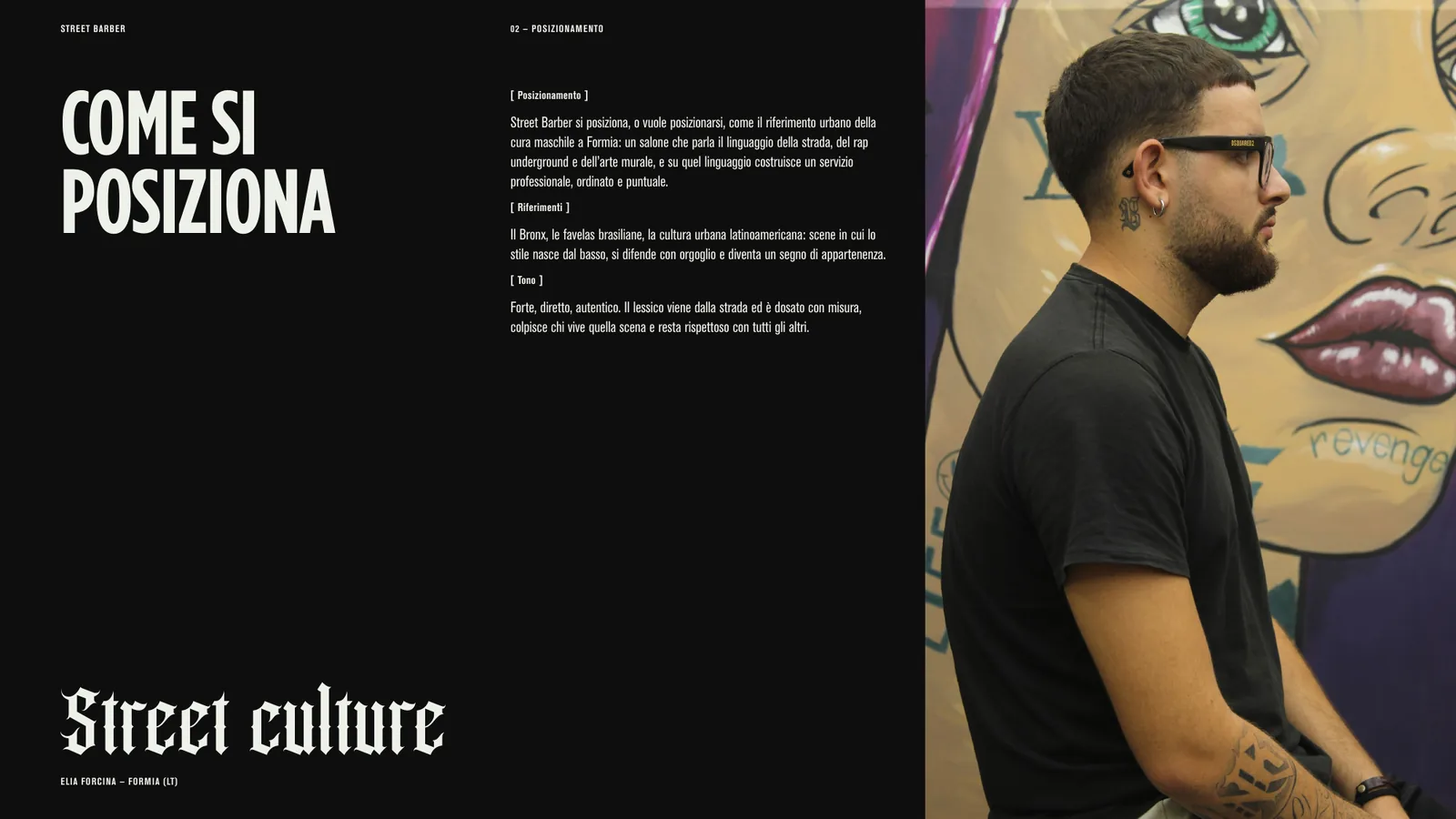 Come si posiziona Street Barber, dal brandbook