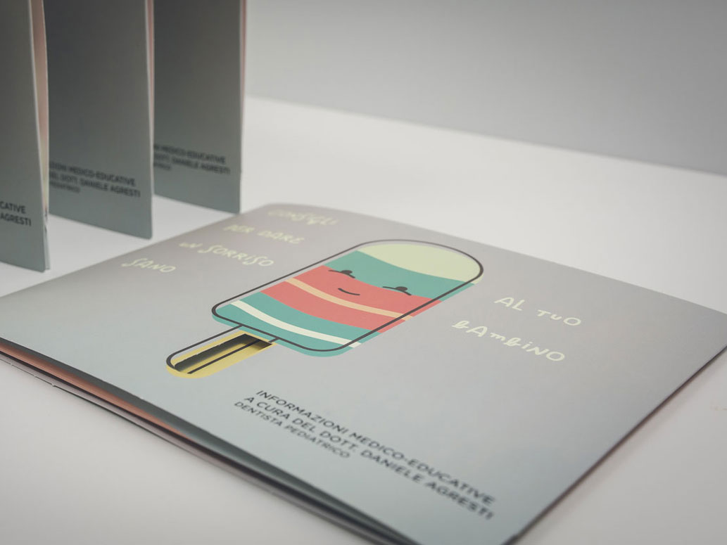Brochure design, personal branding, Dott Agresti, odonto-pediatra, cover